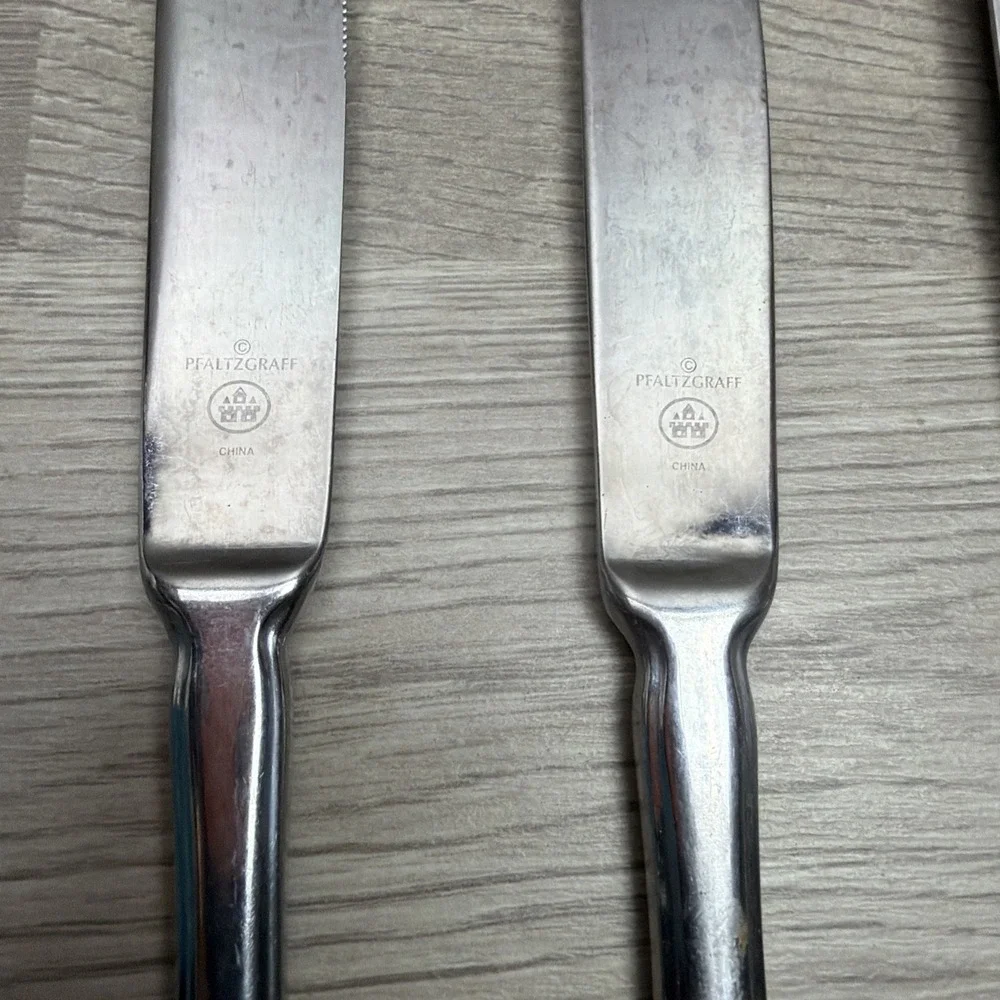Pfaltzgraff Briarwood Stainless Steel Flatware Knife Set Of 6   Glossy Finish